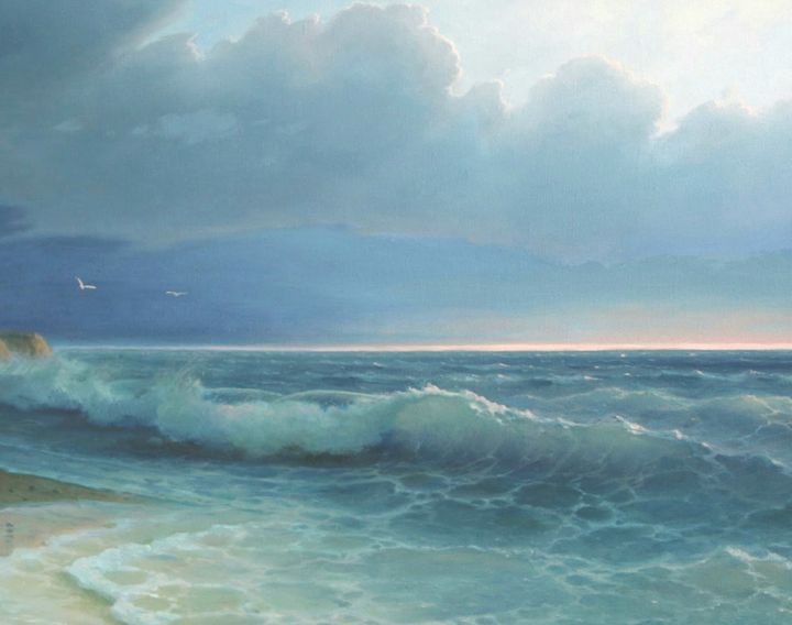 Painting titled "Morning sun" by Tony Mäkinen, Original Art, Oil
