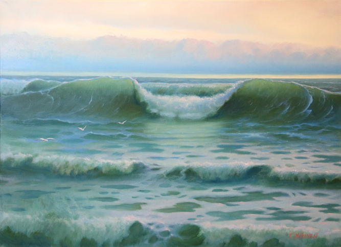 绘画 标题为“The Wave” 由Tony Mäkinen, 原创艺术品