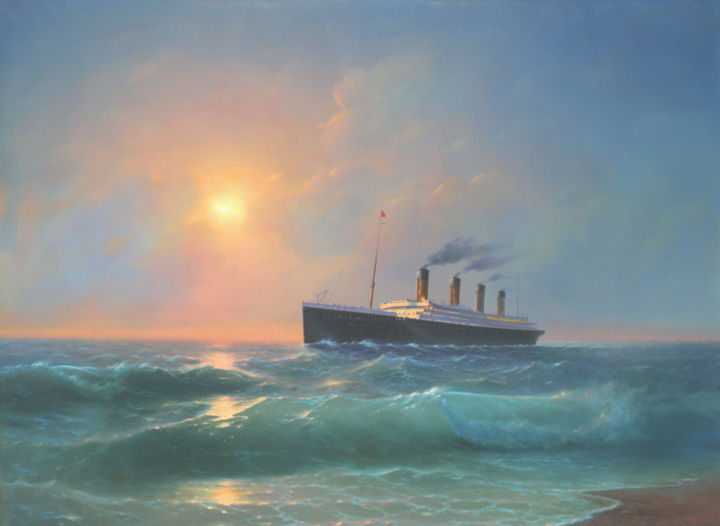 Painting titled "The Great Titanic" by Tony Mäkinen, Original Artwork, Oil