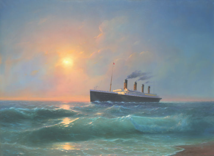 Peinture intitulée "The Great Titanic" par Tony Mäkinen, Œuvre d'art originale, Huile