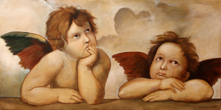 Peinture intitulée "Raphael’s Angels" par Darko Topalski, Œuvre d'art originale, Huile