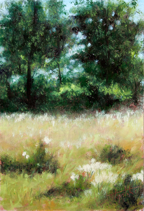 Painting titled "Forest Park" by Darko Topalski, Original Artwork, Oil