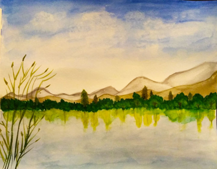 Painting titled "nature in watercolor" by Mitzi Lima, Original Artwork, Watercolor