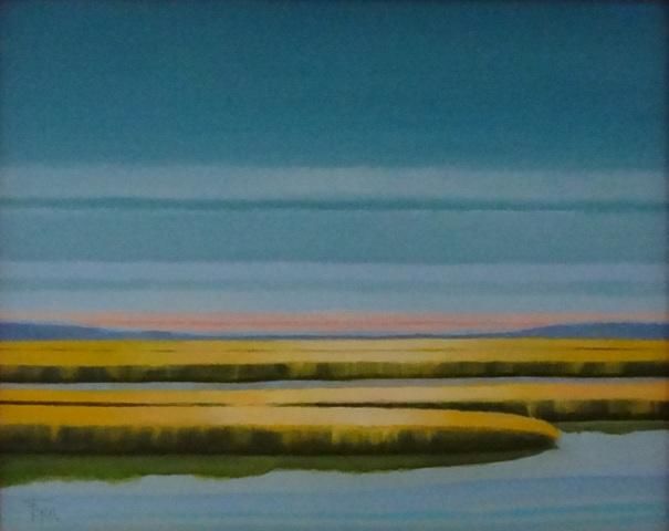 Painting titled "salt marsh cape cod" by Topcu, Original Artwork, Oil