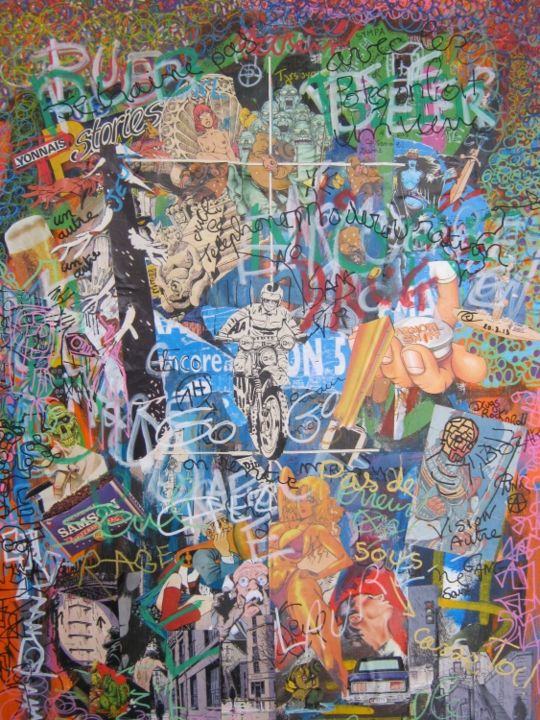 Painting titled "collage" by Girerd Christophe, Original Artwork, Other