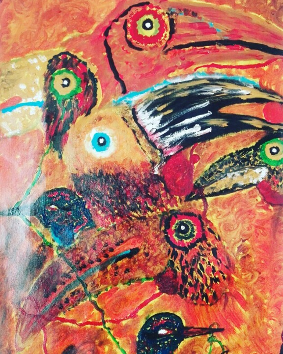 Pittura intitolato "The Amazon cry" da Topo Mposa Bw, Opera d'arte originale, Olio