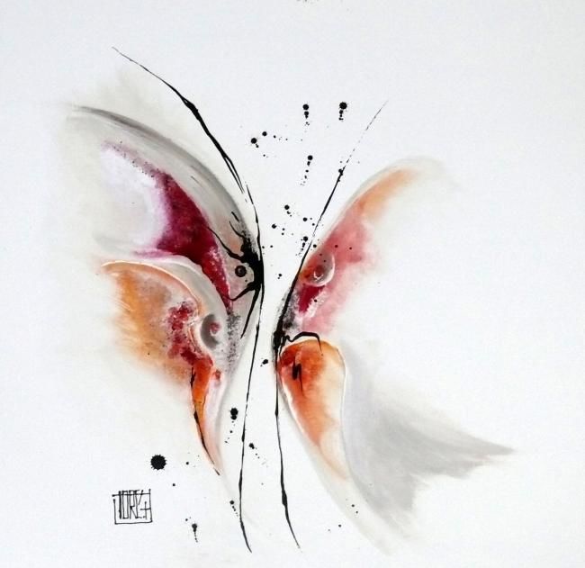Pintura intitulada "Effet papillon 9" por Torc'H Nanou, Obras de arte originais