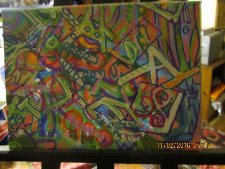 Peinture intitulée "Bataille colorée" par Torda, Œuvre d'art originale, Acrylique