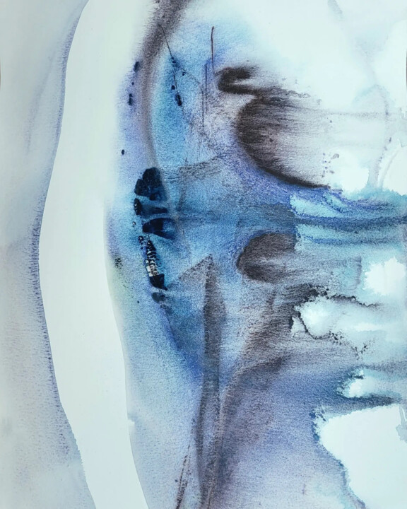 Peinture intitulée "Emotion of fear in…" par Tori Min, Œuvre d'art originale, Aquarelle