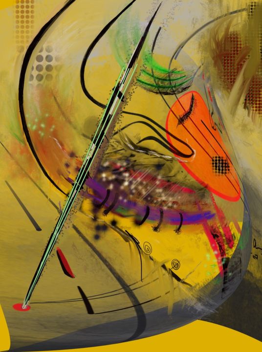 Digital Arts titled "Inspiration violonc…" by Michèle Tortissier, Original Artwork