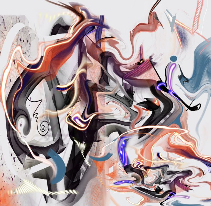 Arts numériques intitulée "Volutes.jpeg" par Michèle Tortissier, Œuvre d'art originale, Peinture numérique