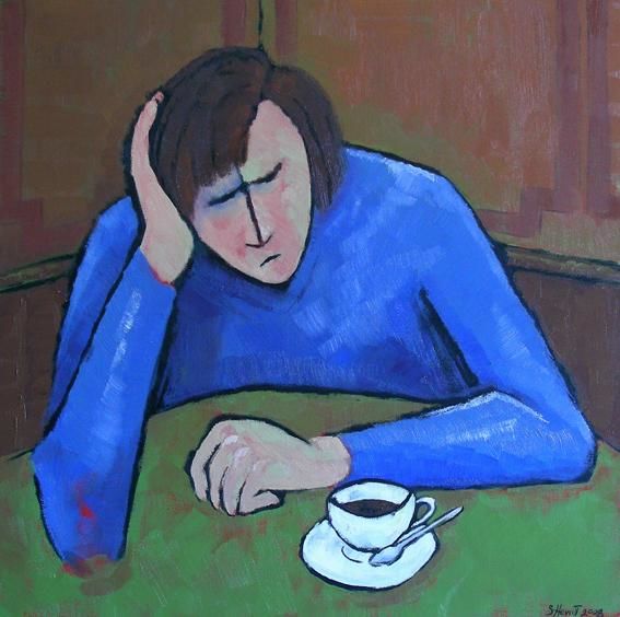 Painting titled "Blues Cafe" by Stephen Hewitt, Original Artwork