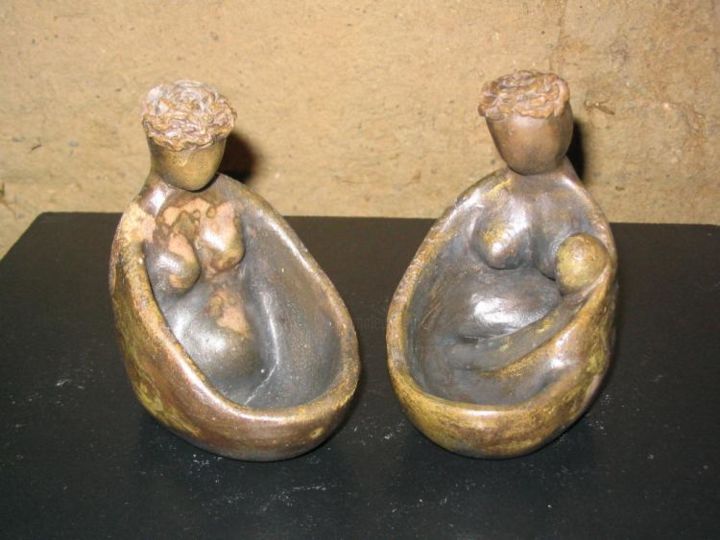 Sculpture intitulée "Maternité" par Isabelle Prudhomme, Œuvre d'art originale, Céramique