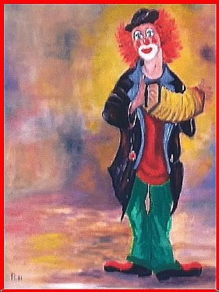 Peinture intitulée "le clown" par Arlette Tosi-Brault, Œuvre d'art originale, Huile