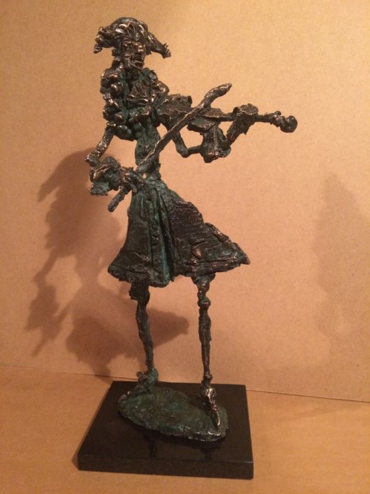 Sculpture titled "Mozart" by Erno Toth, Original Artwork, Bronze