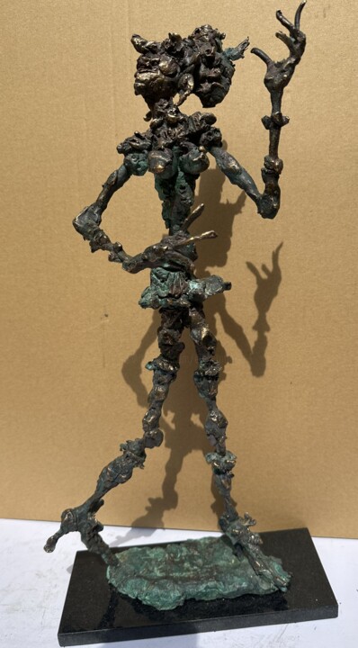 Sculpture titled "Actress" by Erno Toth, Original Artwork, Bronze