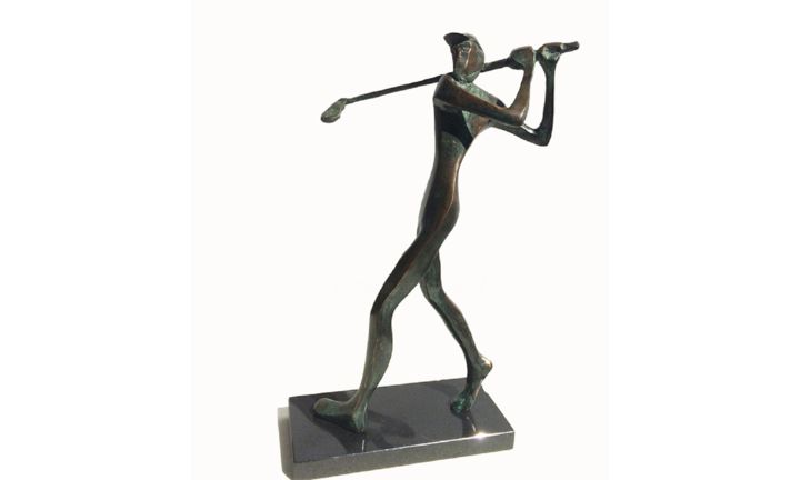 Sculpture intitulée "Golfer" par Kristof Toth, Œuvre d'art originale, Bronze