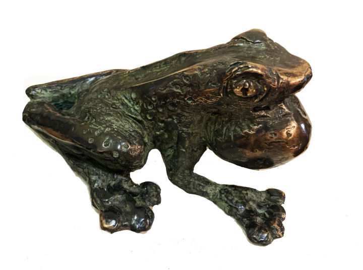 Sculpture titled "Frog" by Kristof Toth, Original Artwork, Bronze