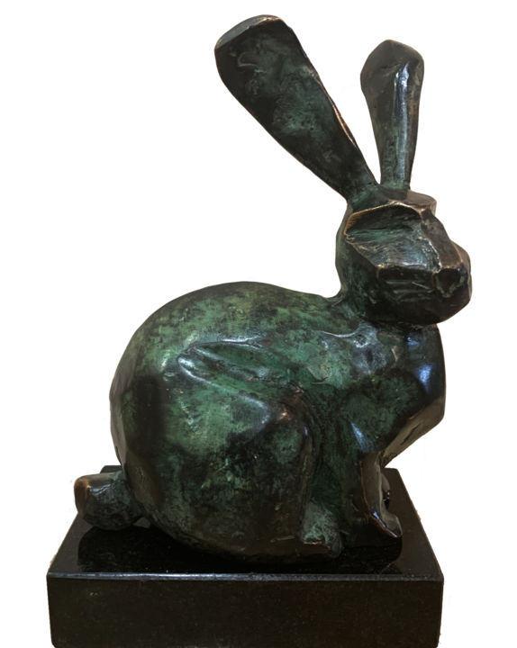 Sculpture titled "Rabbit" by Kristof Toth, Original Artwork, Bronze