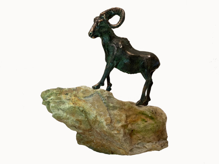 Escultura titulada "Mouflon" por Kristof Toth, Obra de arte original, Bronce