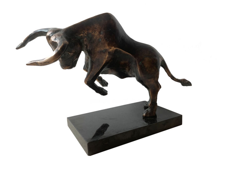 Sculpture titled "Bull" by Kristof Toth, Original Artwork, Bronze