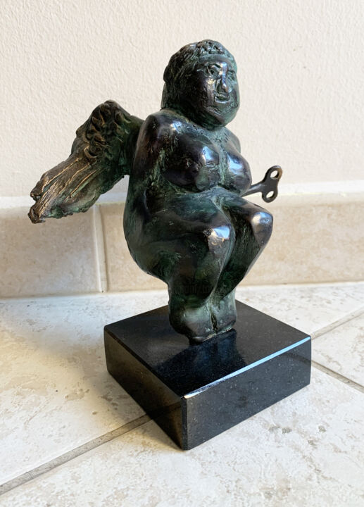 Sculpture titled "Little angel" by Kristof Toth, Original Artwork, Bronze