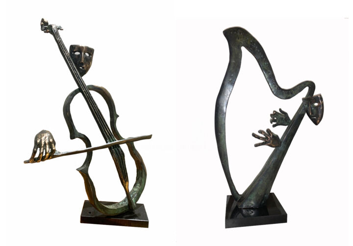 Sculpture titled "Diptych sculpture C…" by Kristof Toth, Original Artwork, Bronze