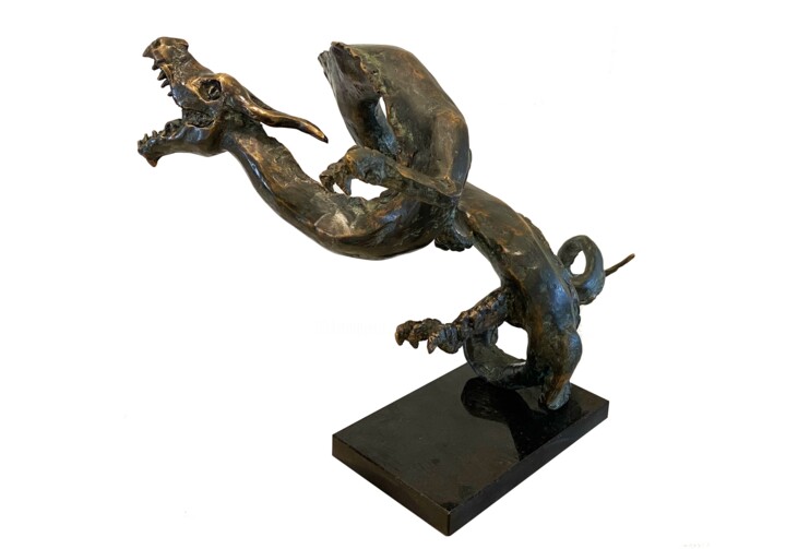 Sculpture titled "Chinese dragon" by Kristof Toth, Original Artwork, Bronze