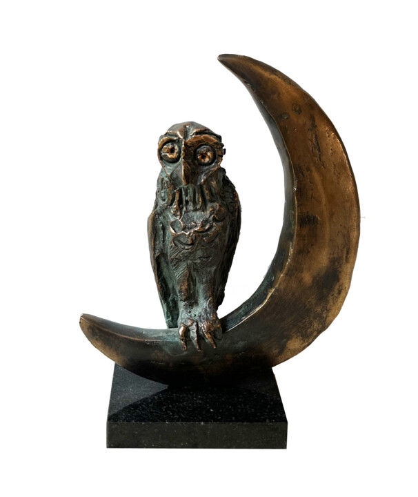 Sculpture titled "Owl - symbol of wis…" by Kristof Toth, Original Artwork, Bronze