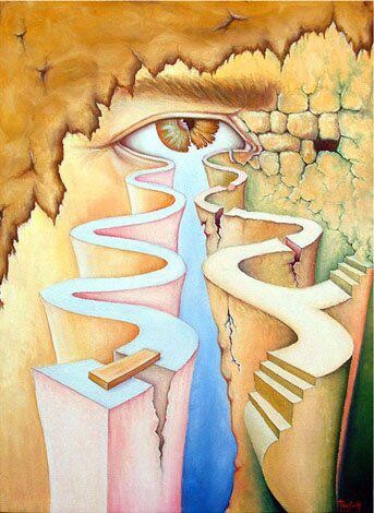 Картина под названием "Le Regard" - Toufik Hadibi, Подлинное произведение искусства, Масло