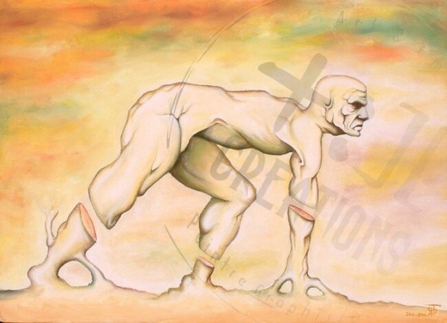 Картина под названием "Action d’urgence" - Toufik Hadibi, Подлинное произведение искусства, Масло Установлен на Деревянная р…