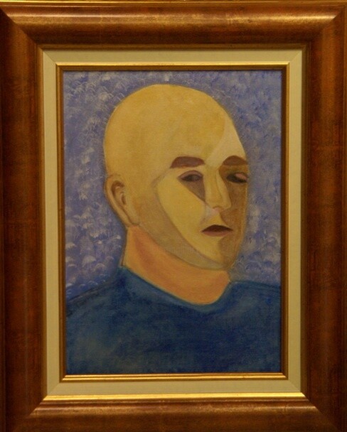 Painting titled "Autoportrait -1" by Toufik Sounni, Original Artwork, Oil
