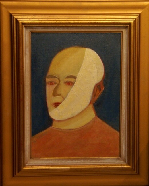 Painting titled "Autoportrait -2" by Toufik Sounni, Original Artwork, Oil