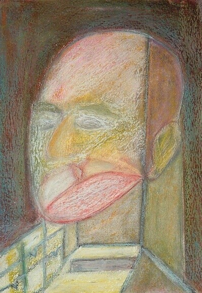 Painting titled "Autoportrait -3" by Toufik Sounni, Original Artwork, Oil