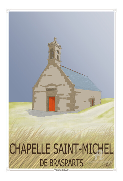 Arts numériques intitulée "Chapelle st Michel…" par Serge Toulgoat, Œuvre d'art originale, Peinture numérique