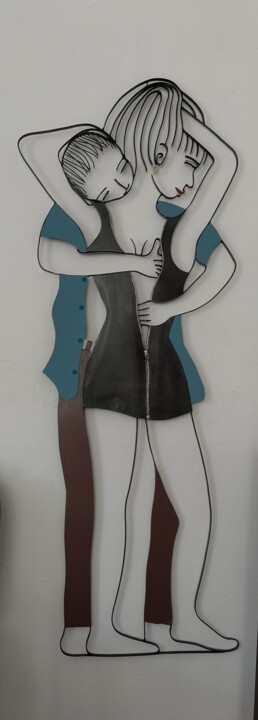 Sculpture intitulée "Jeunes amoureux" par Alain Tourette, Œuvre d'art originale, Métaux