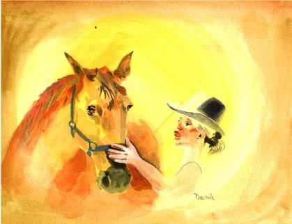 Peinture intitulée "Cheval mon ami" par Danila Grondin, Œuvre d'art originale