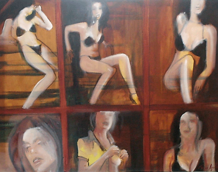 Painting titled "cuba girls" by Cesar Aguilar (Raçe), Original Artwork, Other