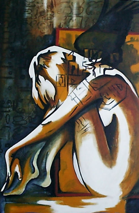 Painting titled "MY ANGEL" by Cesar Aguilar (Raçe), Original Artwork, Acrylic