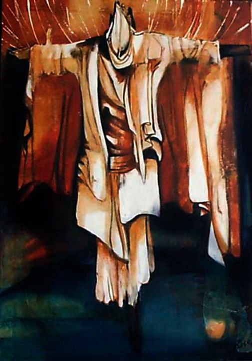 Painting titled "le vagabond" by Cesar Aguilar (Raçe), Original Artwork, Acrylic