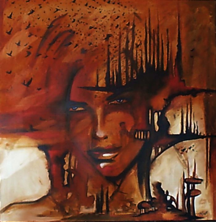 Painting titled "somnis" by Cesar Aguilar (Raçe), Original Artwork, Acrylic