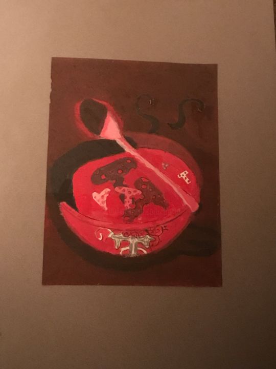 Schilderij getiteld "Alphabet Soup" door Tracie Lauren, Origineel Kunstwerk, Acryl