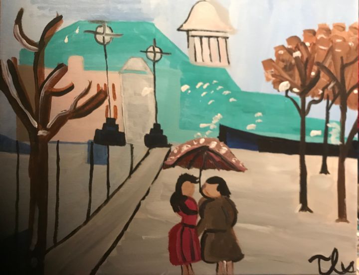 Painting titled "City Love.jpeg" by Tracie Lauren, Original Artwork, Acrylic