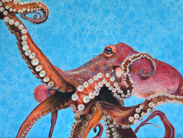 Peinture intitulée "Octopus" par Tracy De Sousa, Œuvre d'art originale, Acrylique