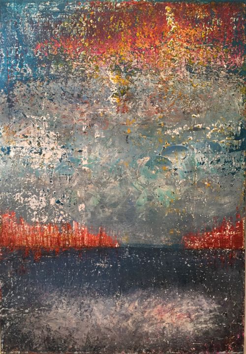 Peinture intitulée "Calm waters, Bay in…" par Tcsherwood, Œuvre d'art originale, Acrylique
