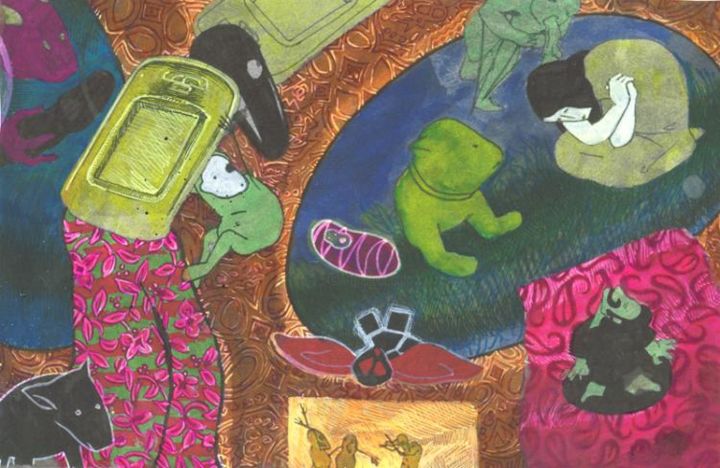 Drawing titled "kindergarden004" by Tetenica, Original Art,