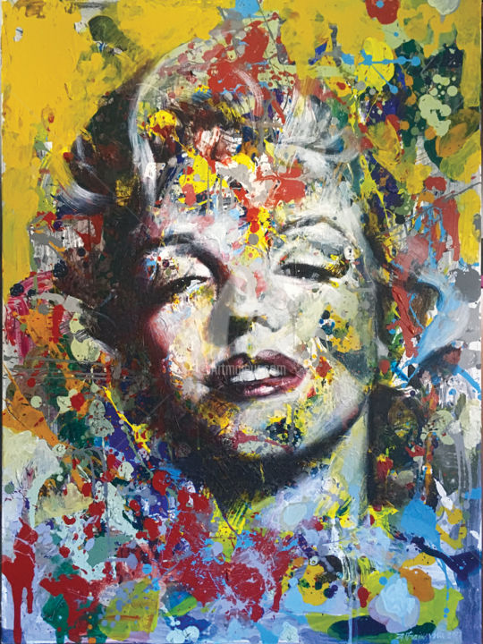 Painting titled "HAPPY B-DAY MR. PRE…" by Goce Trajkovski, Original Art, Acrylic