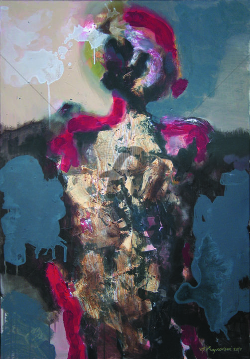 Painting titled "WARRIOR" by Goce Trajkovski, Original Art, Acrylic