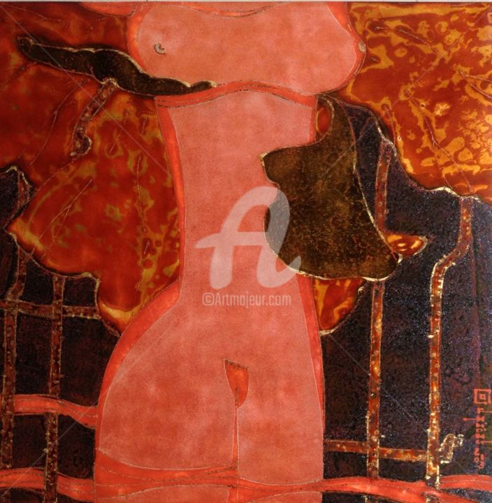 Peinture intitulée "khuongtd1-134-60x60…" par Tran Dinh Khuong, Œuvre d'art originale,