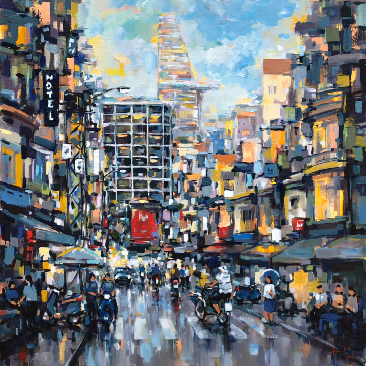 "Bui Vien street aft…" başlıklı Tablo Anh Huy Tran tarafından, Orijinal sanat, Akrilik